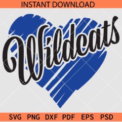 Wild Cats Scribble Heart SVG, Wild cats rugged heart SVG, The wild cats svg