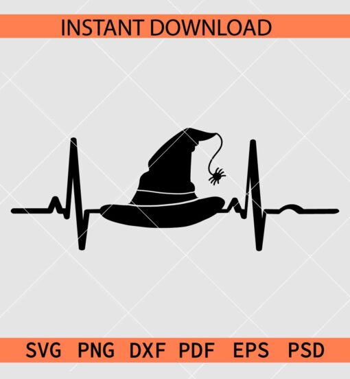 Witch hat heartbeat SVG, Witch hat heart rate SVG