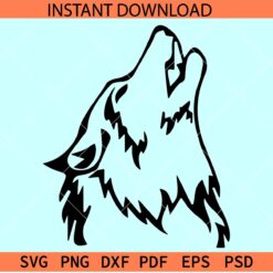 Wolf Hauling Sketch SVG, Tribal Hauling Wolf SVG, Hauling Wolf Head Vector SVG, Wolf Head Silhouette SVG