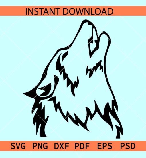 Wolf Hauling Sketch SVG, Tribal Hauling Wolf SVG, Hauling Wolf Head Vector SVG, Wolf Head Silhouette SVG