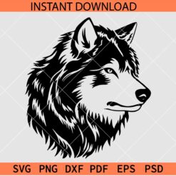 Wolf Head Vector SVG, Wolf Head Stencil SVG, Wolf Head Silhouette SVG
