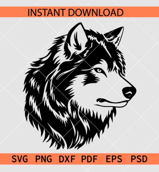 Wolf Head Vector SVG, Wolf Head Stencil SVG, Wolf Head Silhouette SVG