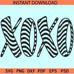 Xoxo Black stripes SVG, Valentine Xoxo Vector SVG, Love Xoxo SVG