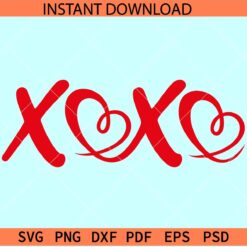 Xoxo heart Symbol SVG, Red Valentine Xoxo Vector SVG, Love Symbol Xoxo SVG