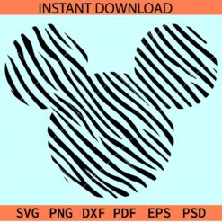Zebra prints Disney SVG, Zebra Prints Inside Mickey Head SVG, Animal Prints Mickey Mouse SVG