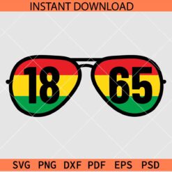 1865 sunglasses SVG, Juneteenth Sunglasses SVG, Sunglasses with Juneteenth Flag SVG