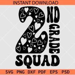 2nd Grade Squad SVG, Team 2nd Grade SVG, Floral Grade Two SVG