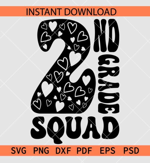 2nd Grade Squad SVG, Team 2nd Grade SVG, Floral Grade Two SVG