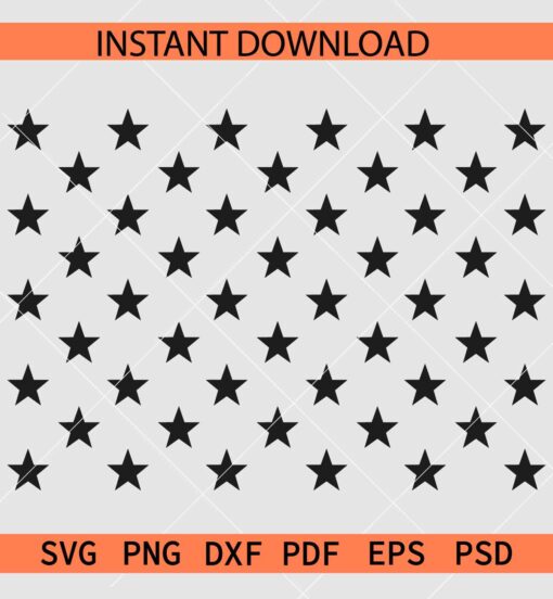50 Stars of Flag SVG, US Flag Stars SVG, American Flag Stars Silhouette SVG