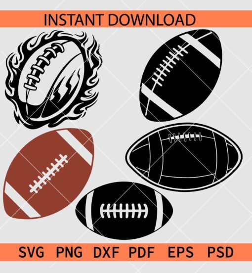 American Football Ball Bundle SVG, American Football Ball Bundle Décor SVG