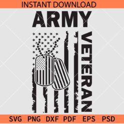 Army veteran badge with Distressed flag SVG, US Flag and Badge Army Veteran SVG