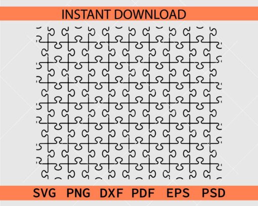 Autism Jigsaw Puzzle Pattern Drawing SVG, Autism Jigsaw Puzzle Pattern Sketch SVG