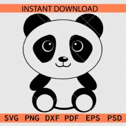Baby Panda Sketch SVG, Baby Panda Coloring Page SVG