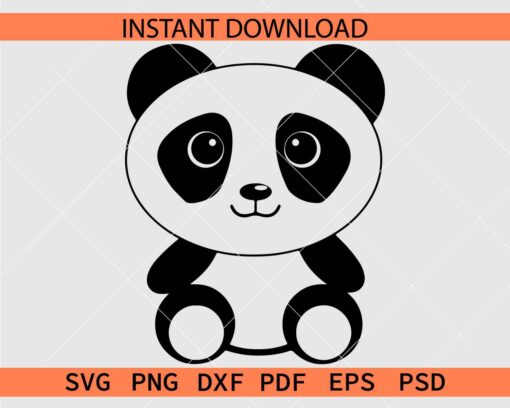 Baby Panda Sketch SVG, Baby Panda Coloring Page SVG