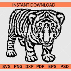 Baby Tiger Standing SVG, Baby Tiger Vector SVG