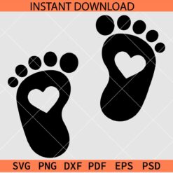 Baby feet Heart Symbol SVG, Baby feet Love Symbol Vector SVG