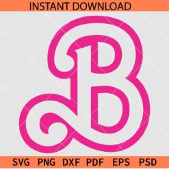 Barbie B Logo Line Art SVG, Barbie Logo Sketch SVG