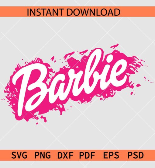 Barbie Splash SVG, Distressed Barbie SVG, Grunge Barbie SVG