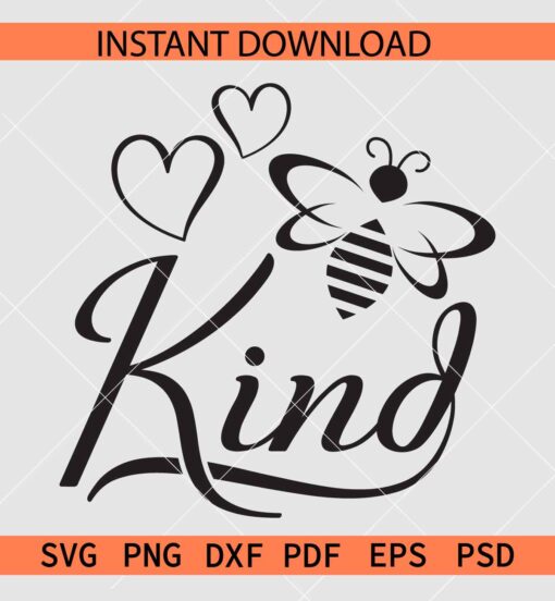 Be Kind Bee Heart Symbol SVG, Be Kind Bee Vector SVG
