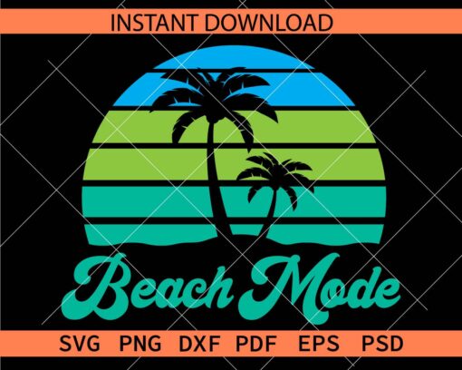 Beach Mode SVG, Retro Beach Mode Décor SVG