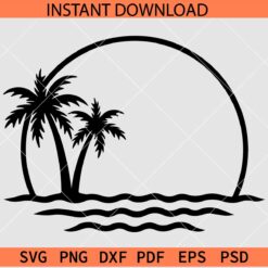 Beach Scenery SVG, Beach Scenery Vector SVG, Beach Scenery Stencil SVG