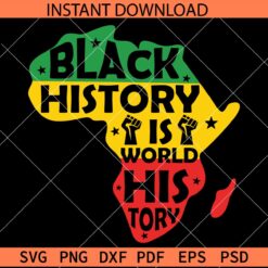Black History is world history African map SVG, African Map with Juneteenth Flag SVG