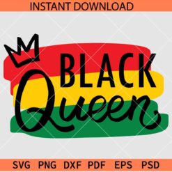 Black Queen in Juneteenth Flag SVG, Juneteenth Queen SVG