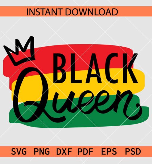 Black Queen in Juneteenth Flag SVG, Juneteenth Queen SVG