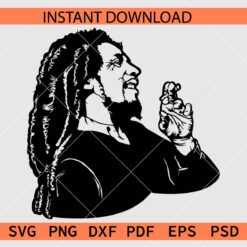 Bob Marley Portrait Vector SVG, Bob Marley Smoking Stencil SVG