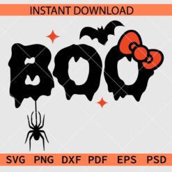 Boo Spider and bat SVG, Bat and Spider Boo Vector SVG