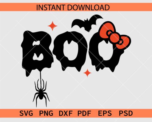 Boo Spider and bat SVG, Bat and Spider Boo Vector SVG