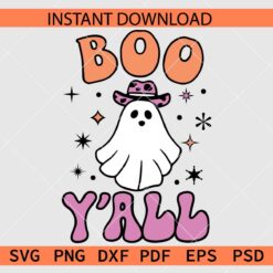 Boo Y'all Ghost with Cowboy Hat SVG