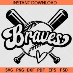 Braves Baseball Sports SVG, Braves Baseball Ball SVG, The Braves SVG