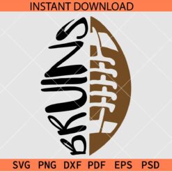 Bruins Half Football Ball SVG, Bruins Football SVG