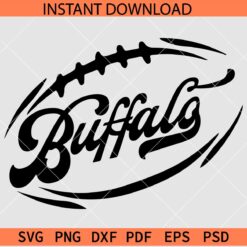 Buffalo Football Ball Sketch SVG, Team Buffalo Football SVG