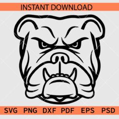 Bulldog Head Sketch SVG, Bulldog Head Coloring Page SVG