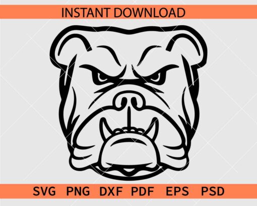 Bulldog Head Sketch SVG, Bulldog Head Coloring Page SVG