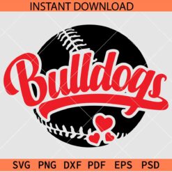 Bulldogs inside Baseball Ball SVG, Bulldogs Baseball SVG, Team Bulldogs SVG