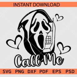 Call Me screaming Ghost SVG, Screaming Ghost Call Me Sketch SVG