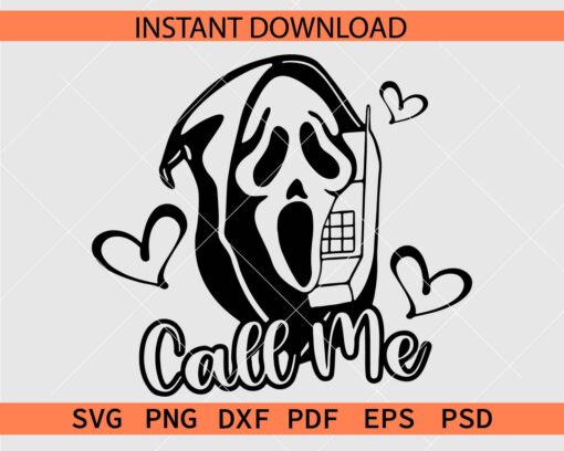 Call Me screaming Ghost SVG, Screaming Ghost Call Me Sketch SVG