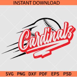Cardinals Baseball Ball in Motion SVG, Moving Cardinals Baseball Ball SVG