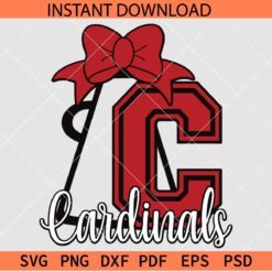 Cardinals Cheer SVG, Cardinals Megaphone SVG, Louis Cardinals Megaphone with Bow SVG