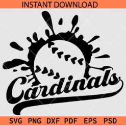 Cardinals Splash Baseball SVG, Baseball Ball Splash Cardinals SVG, Cardinals Baseball SVG