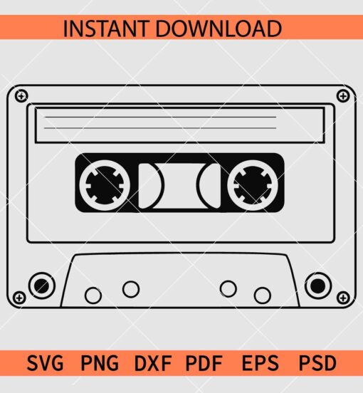 Cassette Tape Sketch SVG, Cassette Tape Drawing SVG, Cassette Tape Clip Art SVG