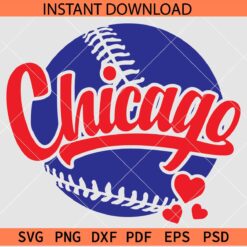 Chicago Baseball Ball SVG, Chicago Baseball SVG, Team Chicago Baseball SVG