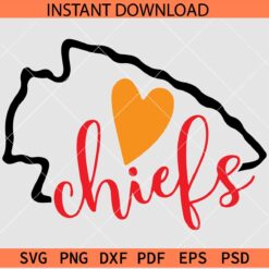 Chiefs logo heart SVG, Kansas City Chiefs Logo with Love Symbol SVG
