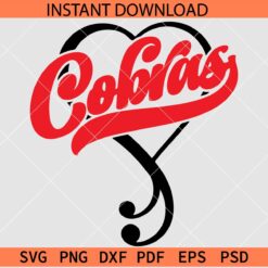 Cobras Inside heart Sports SVG, Team Cobras Heart SVG