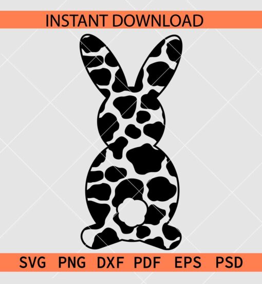 Cow print Easter bunny SVG, Animal Print Easter Bunny SVG