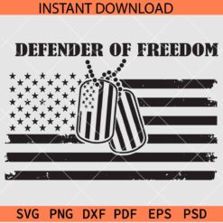 Defender of Freedom US Flag SVG, Defender of Freedom Veteran Badge SVG