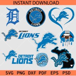 Detroit Lions Bundle SVG, Detroit Lions Logo Bundle SVG
